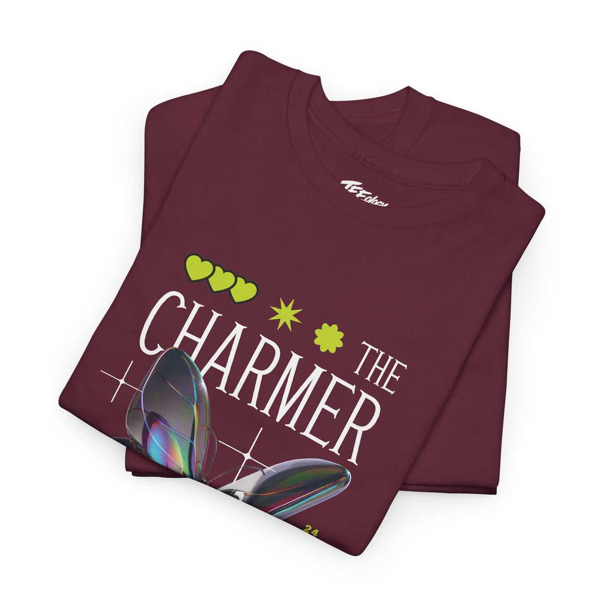 The Charmer neon holographic bunny graphic T-shirt