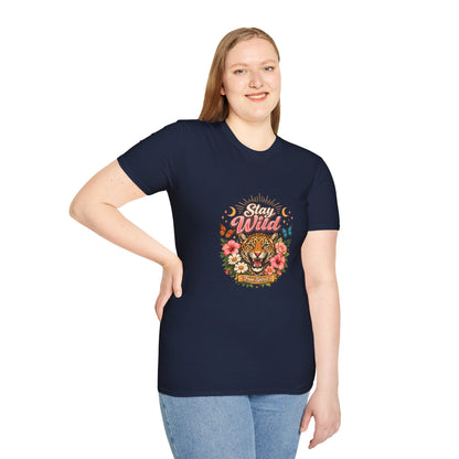 Stay Wild tiger floral graphic T-shirt by Teeology Clothing