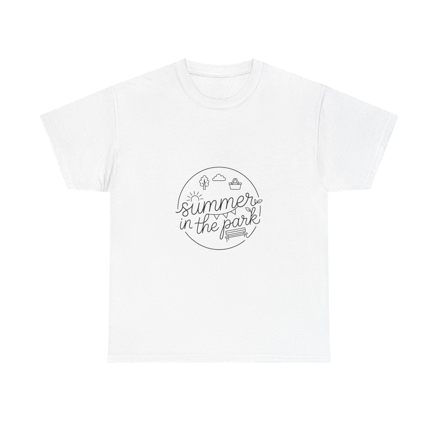 Summer in the Park T-Shirt — Minimal Line Art Outdoor Tee