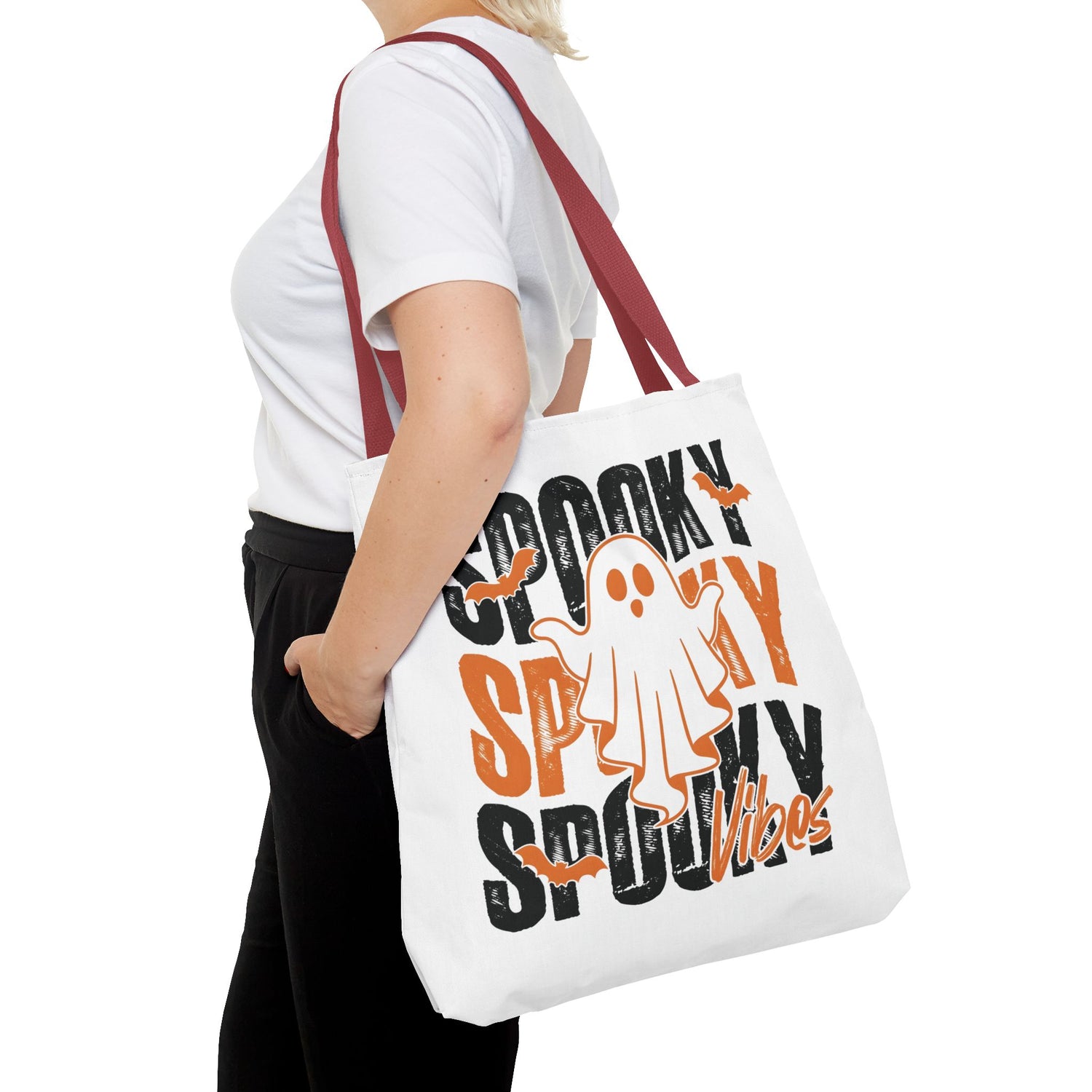 Spooky Ghost Halloween trick-or-treat tote bag by Teeology Clothing