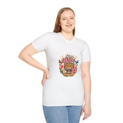 Stay Wild tiger floral graphic T-shirt by Teeology Clothing