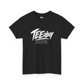 Teeology Brush Script logo graphic T-shirt