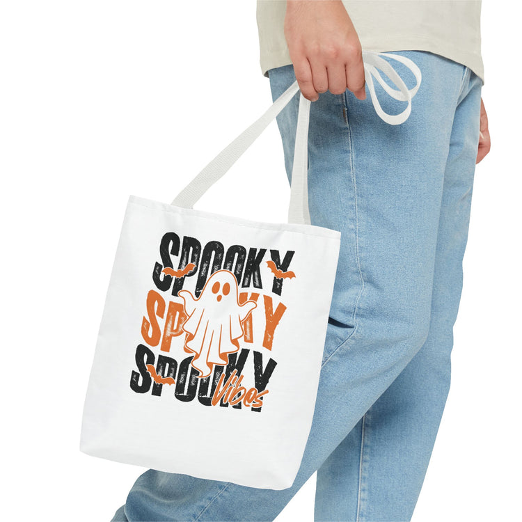 Spooky Ghost Halloween trick-or-treat tote bag by Teeology Clothing