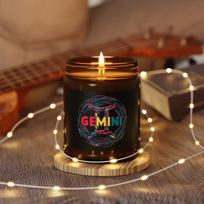 Gemini Zodiac soy candle in amber jar
