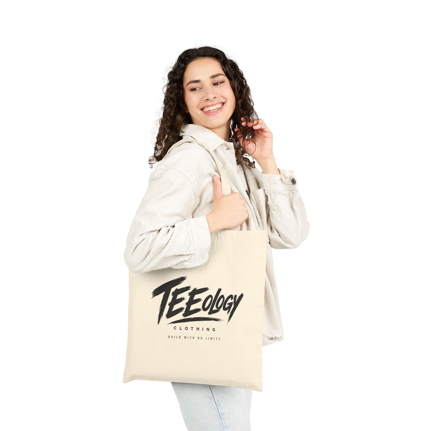 Teeology Logo cotton canvas tote bag