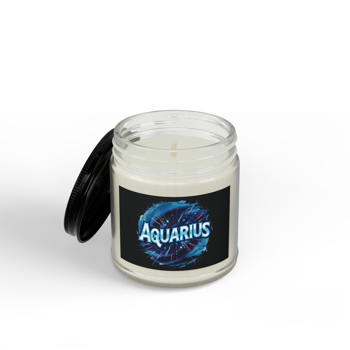 Aquarius Zodiac soy candle in scented jar