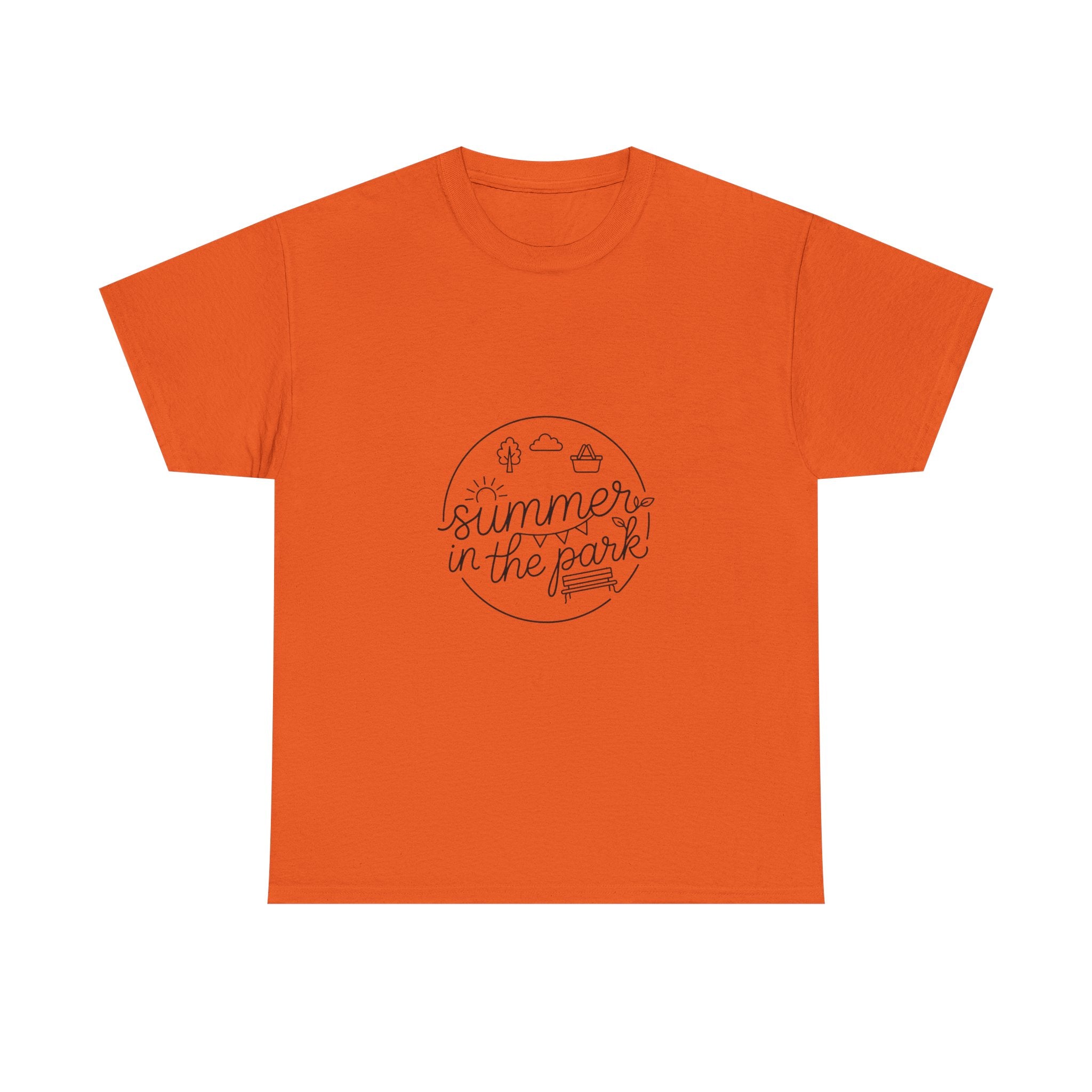Summer in the Park minimal line art graphic T-shirt by Teeology Clothing
