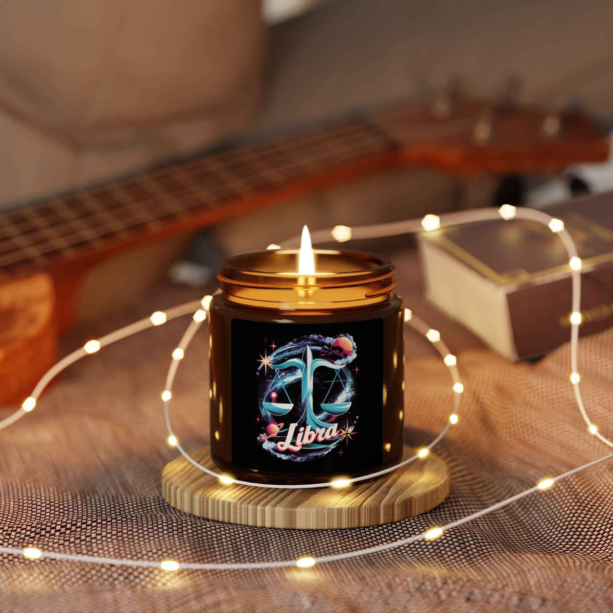 Libra Zodiac Soy Candle — Amber Jar Scented Candle (Multi-Size)