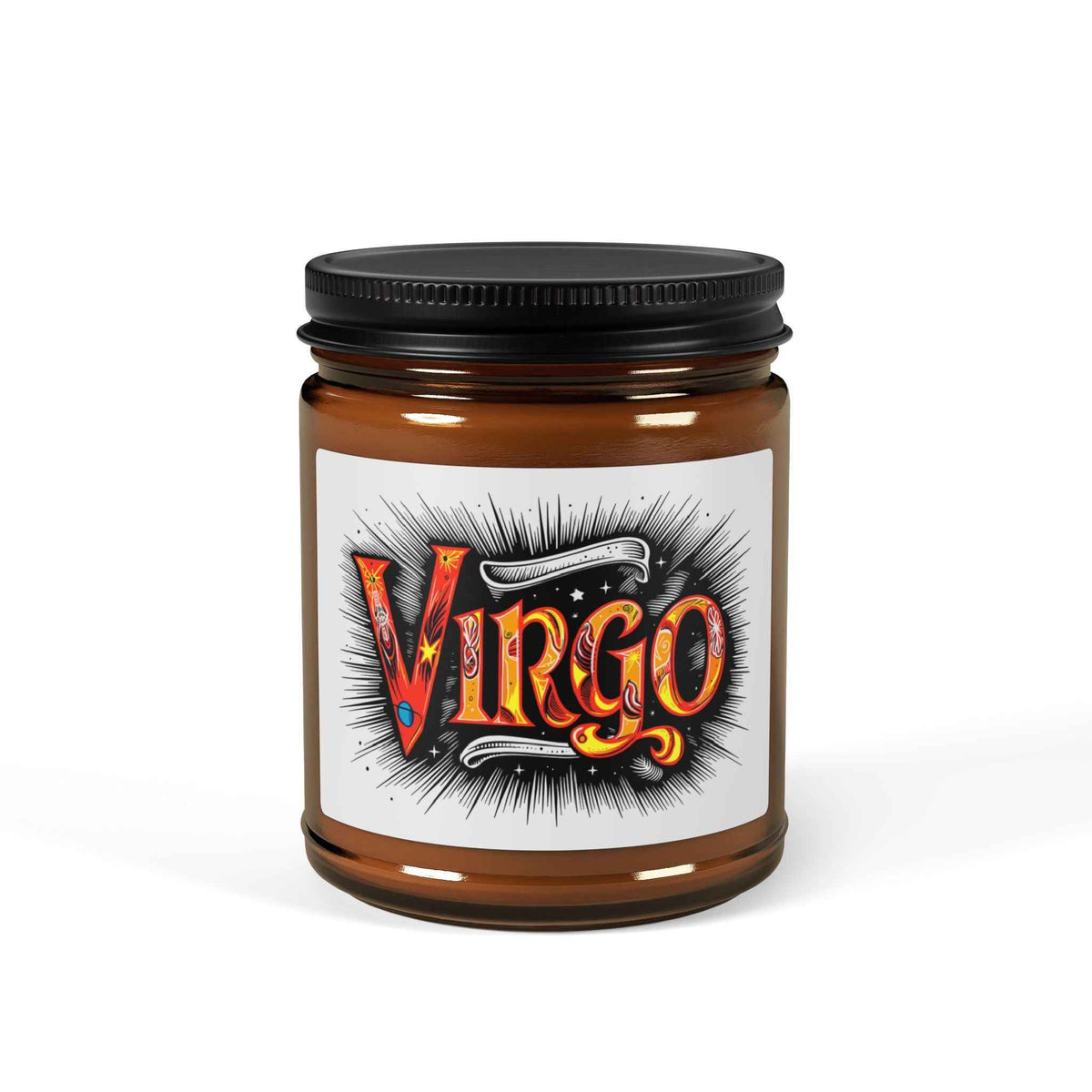 Virgo Zodiac Soy Candle — Scented Amber Jar (Astrology Gift)