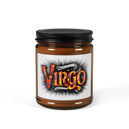 Virgo Zodiac Soy Candle — Scented Amber Jar (Astrology Gift)