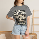 Built With No Limits mountain graphic T-shirt by Teeology Clothing