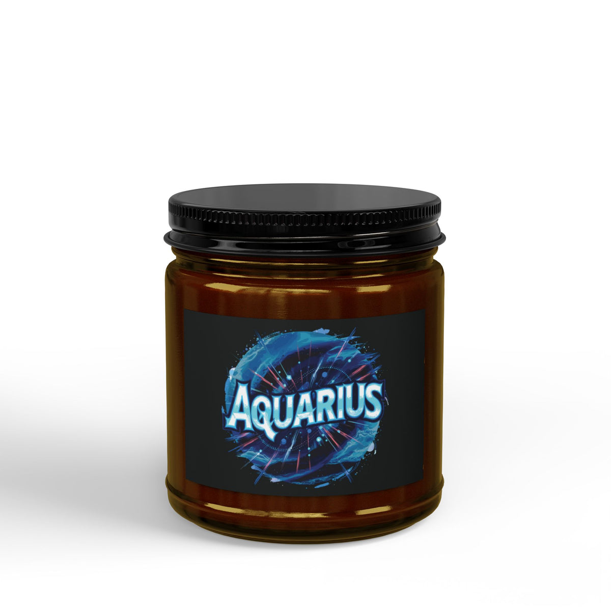 Aquarius Zodiac soy candle in scented jar