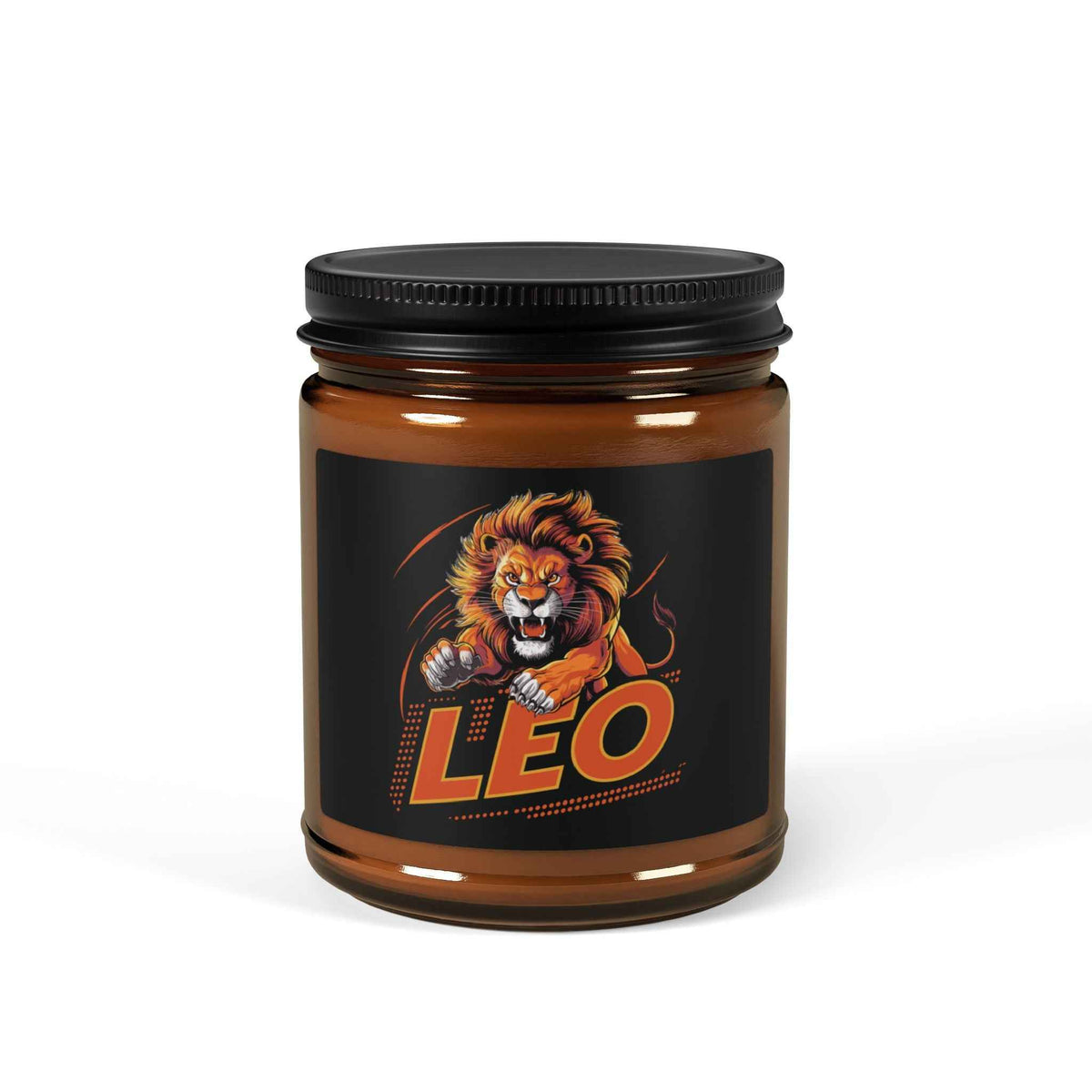 Leo Zodiac Soy Candle — Amber Jar Scented Candle (Birthday Gift for Leo)