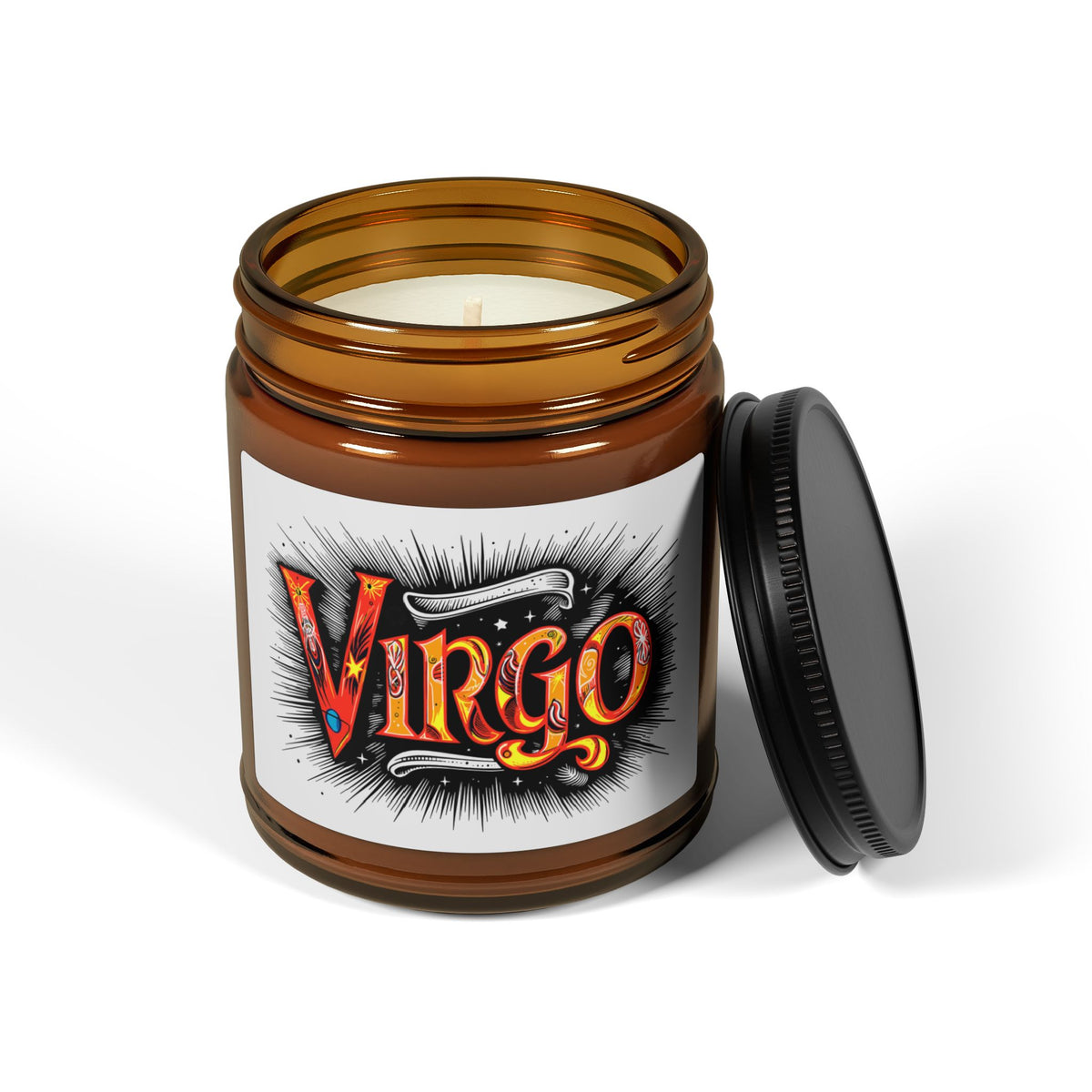 Virgo Zodiac soy candle in amber jar