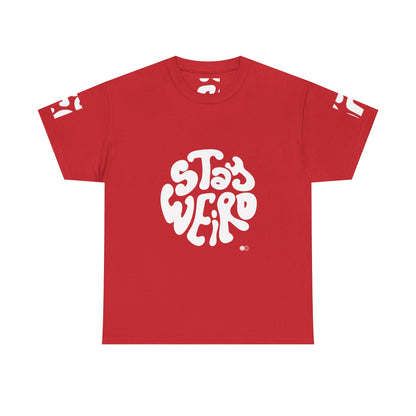 Stay Weird retro psychedelic graphic T-shirt by Teeology Clothing