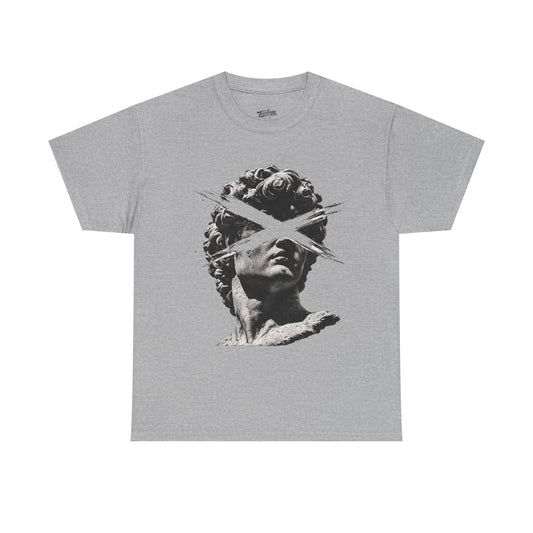 Statue Head X graphic T-shirt by Teeology Clothing