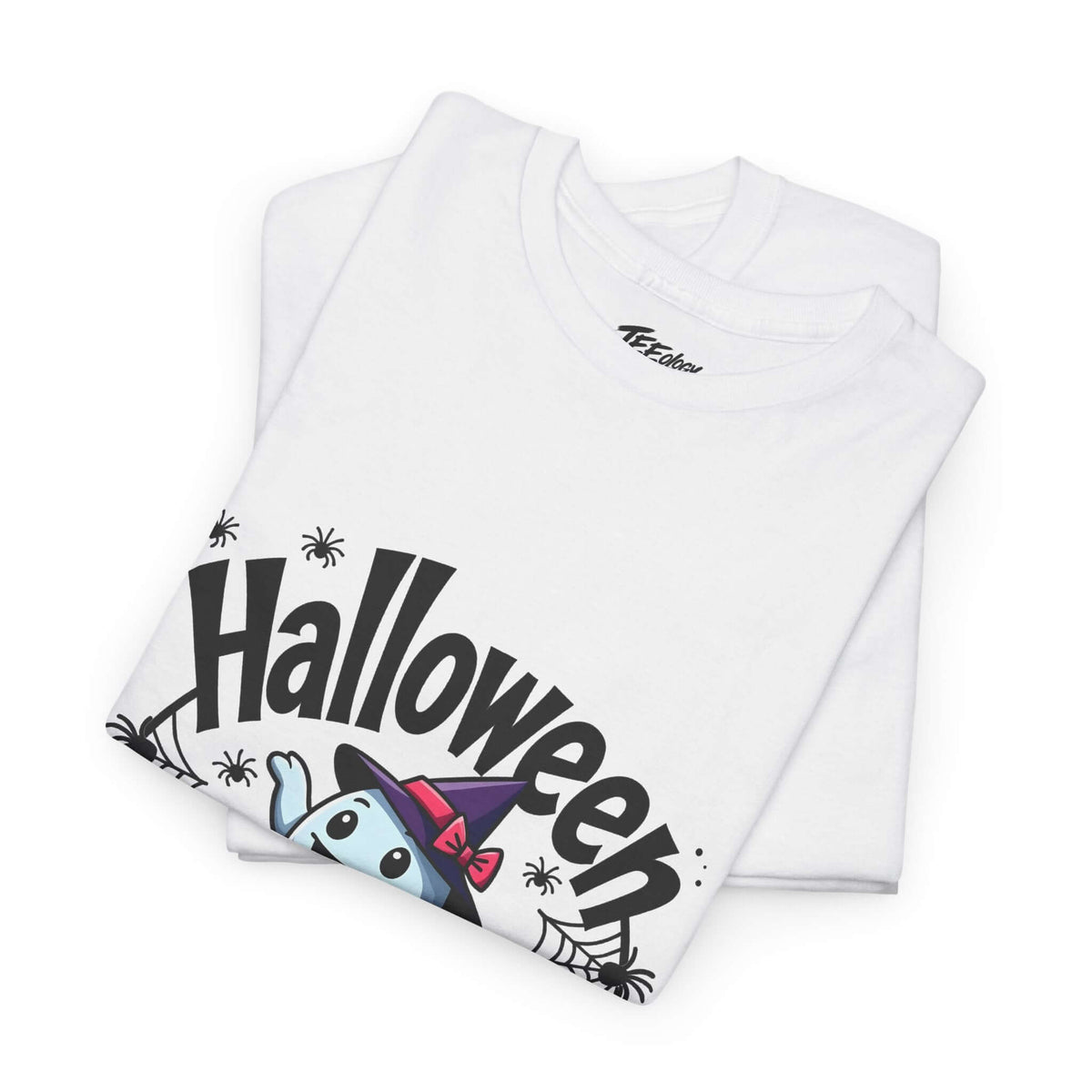Ghost and jack-o’-lantern Halloween T-shirt by Teeology Clothing