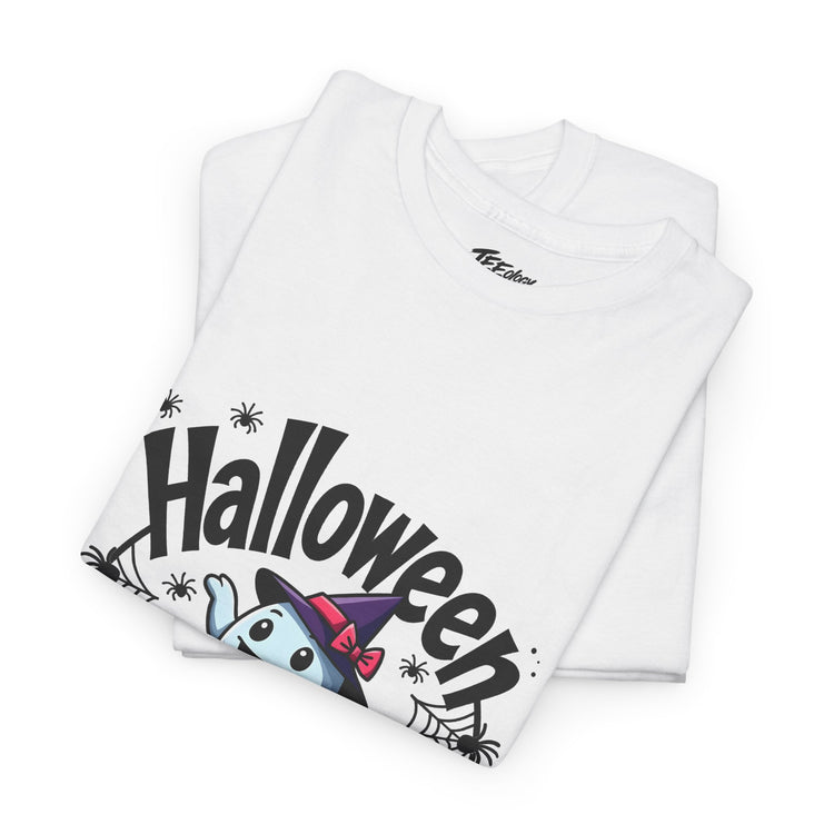 Ghost and jack-o’-lantern Halloween T-shirt by Teeology Clothing