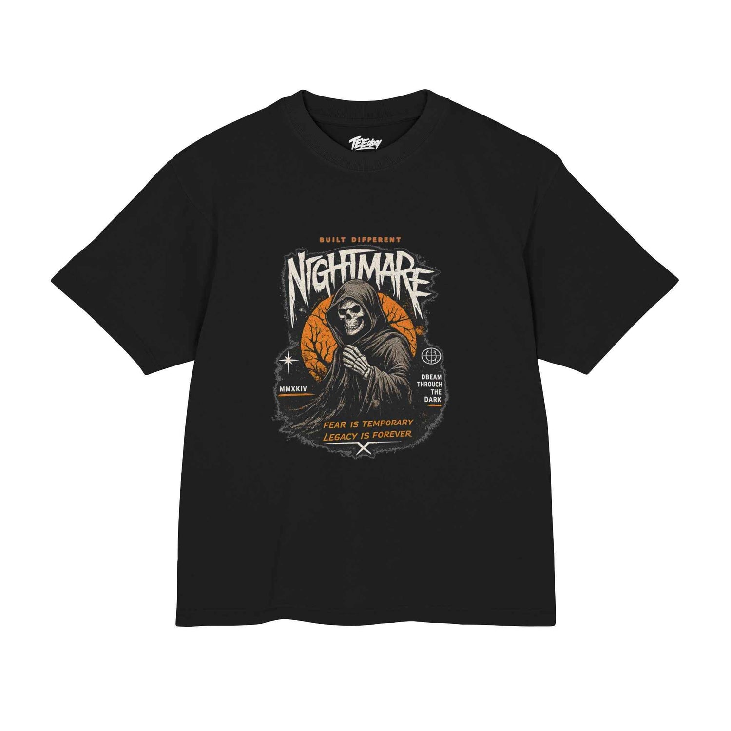 Grim reaper skull Halloween graphic T-shirt by Teeology Clothing